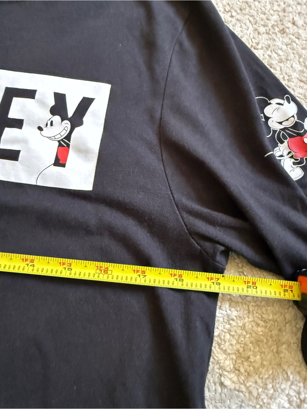 Disney Black Womens Medium Long Sleeve Mickey Logo Tee - Picture 7 of 7